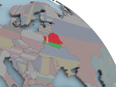 Bayrağı ile Beyaz Rusya Haritası
