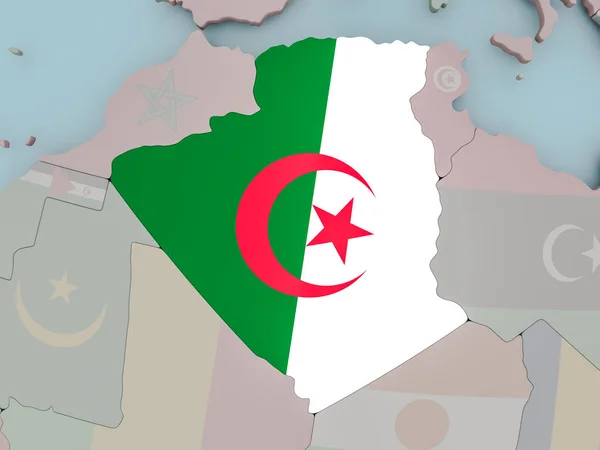 フラグと政治の世界にアルジェリア — ストック写真