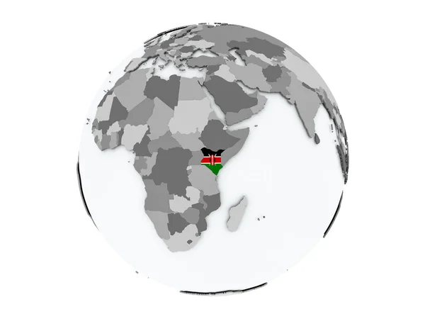 Kenya on globe isolated — Stock Photo, Image
