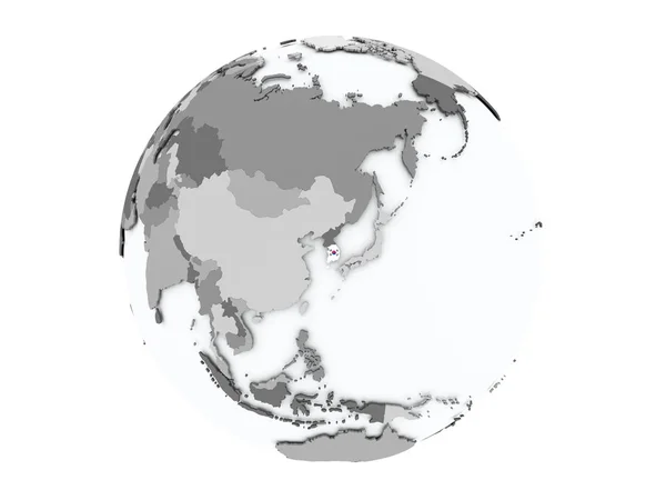 Güney Kore izole küre üzerinde — Stok fotoğraf