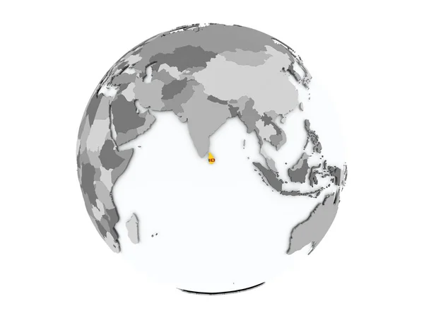 Sri Lanka on globe isolated — Stock Photo, Image