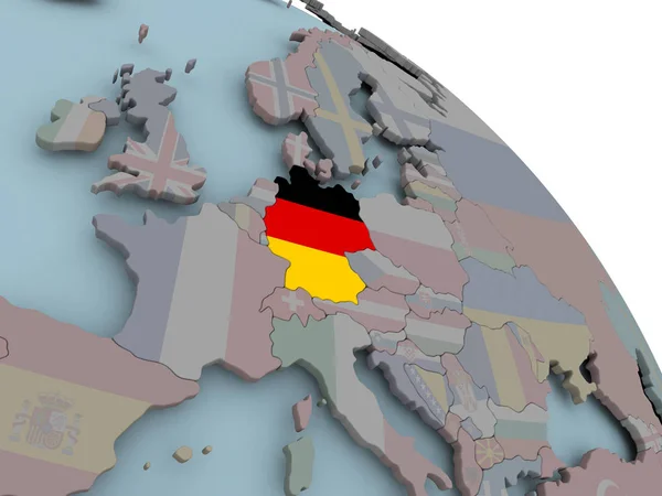 Kaart van Duitsland met vlag — Stockfoto