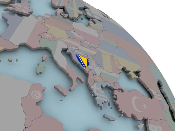 Carte de la Bosnie avec drapeau — Photo