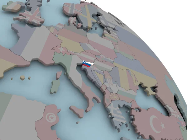 Карта з Прапор Словенії — стокове фото