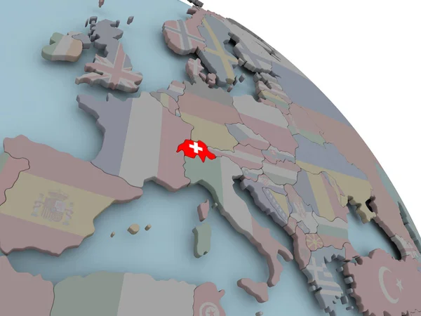 İsviçre Haritası bayrak ile — Stok fotoğraf
