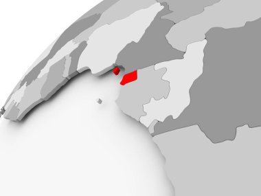 Ekvator Ginesi gri siyasi dünya üzerinde