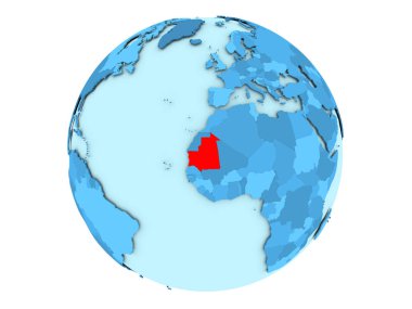 Moritanya ile izole mavi Küre