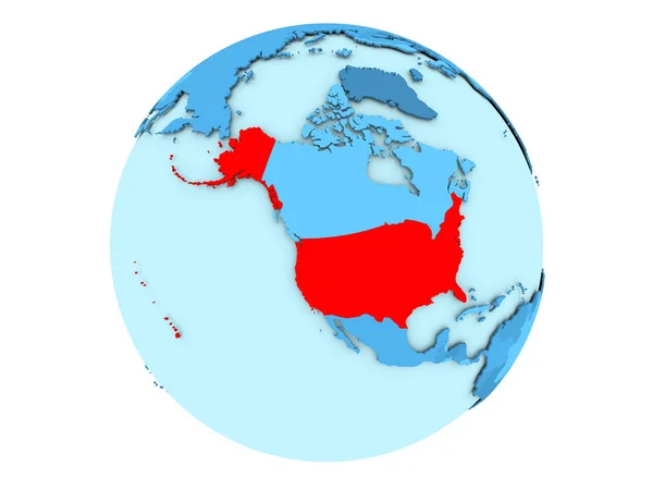 EE.UU. en globo azul aislado — Foto de Stock