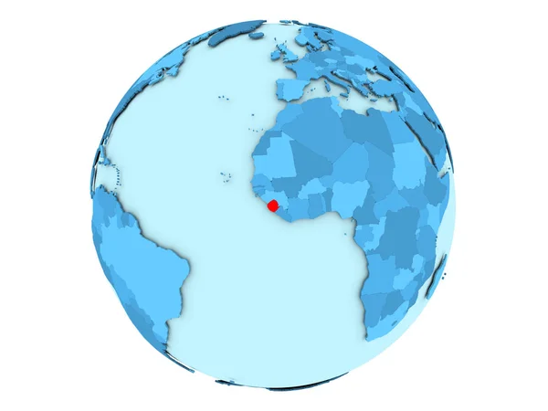 Sierra Leona en globo azul aislado —  Fotos de Stock