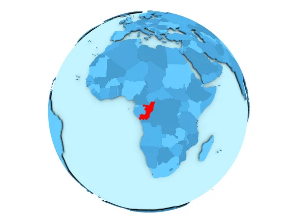 Congo op blauwe wereldbol geïsoleerd — Stockfoto