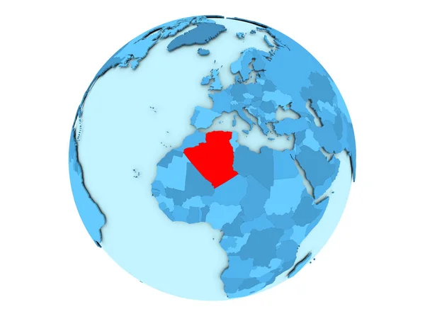 Алжир на голубом шаре изолирован — стоковое фото