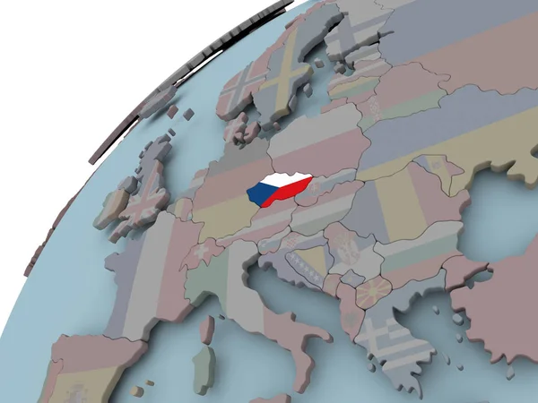 Χάρτη της Τσεχικής Δημοκρατίας με σημαία — Φωτογραφία Αρχείου