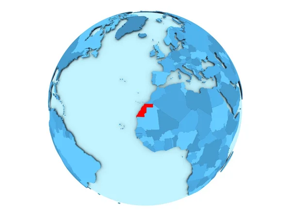 Sahara Occidentale isolato su globo blu — Foto Stock