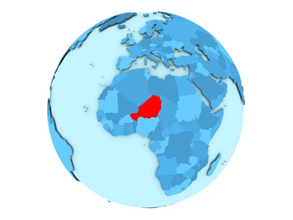 Нігер на синій земної кулі, ізольовані — стокове фото