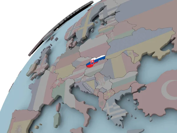 Kort over Slovakiet med flag - Stock-foto