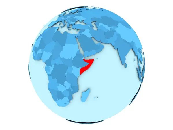 Somália no globo azul isolado — Fotografia de Stock