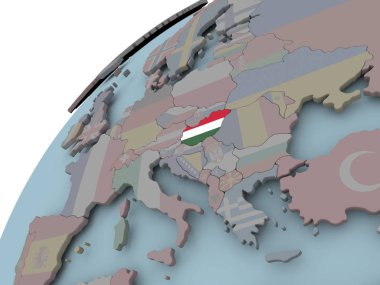 Macaristan haritası bayrak ile