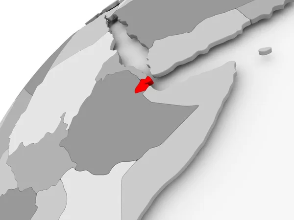 Dżibuti na szary Globus polityczny — Zdjęcie stockowe