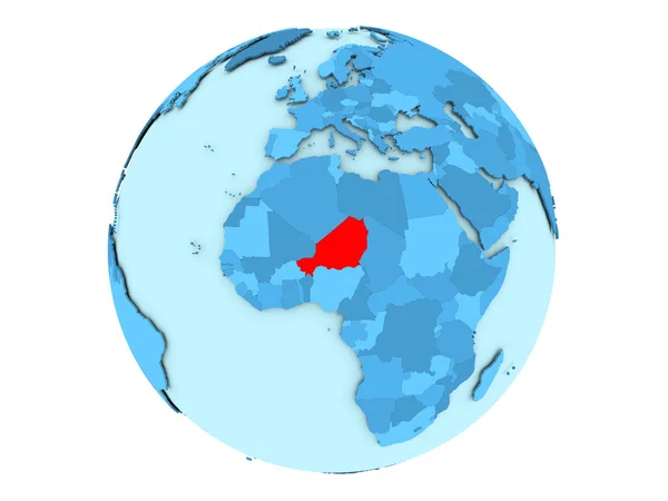 Niger on blue globe isolated — Stock Photo, Image