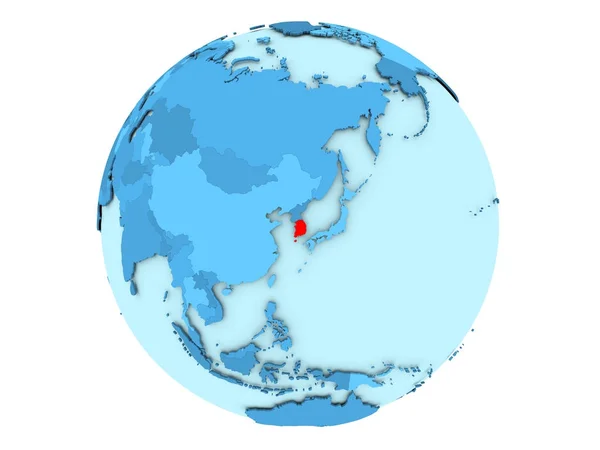 Південна Корея на синій земної кулі, ізольовані — стокове фото