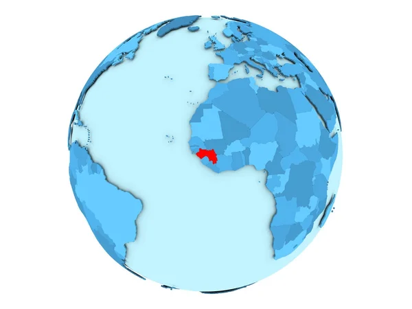 分離された青い地球上ギニア — ストック写真