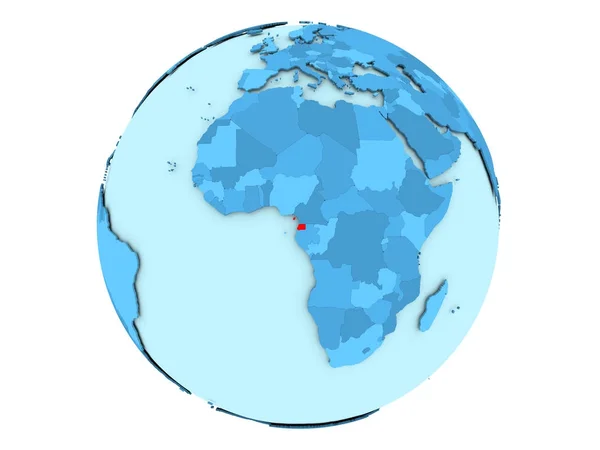Екваторіальна Гвінея на синій земної кулі, ізольовані — стокове фото