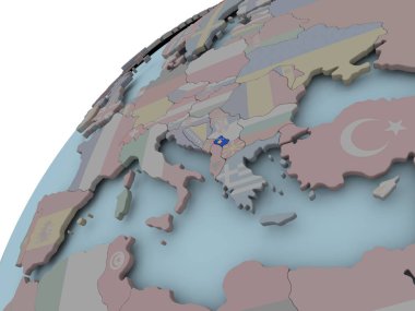 Kosova Haritası bayrak ile