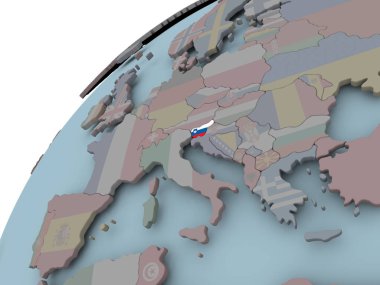 harita Slovenya bayrağı ile