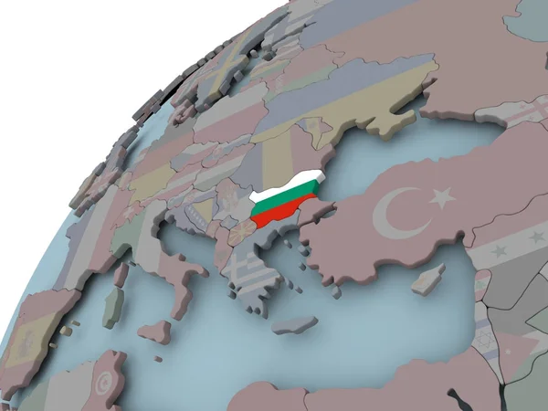 Karte von Bulgarien mit Fahne — Stockfoto