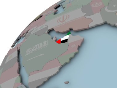 bayrağı ile Birleşik Arap Emirlikleri Haritası