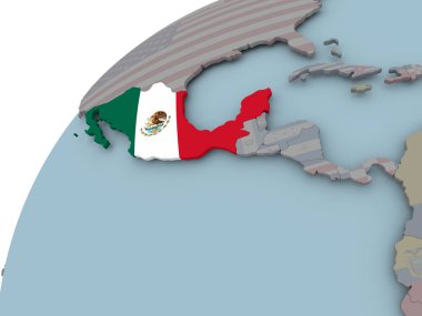 Meksika Haritası bayrak ile