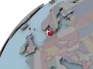 Harita Danimarka bayrağı ile