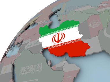 Iran Haritası bayrak ile