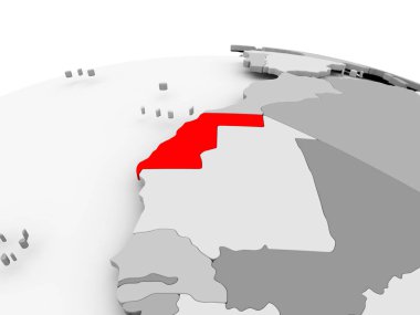 Batı Sahara üzerinde gri Küre