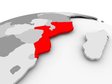 Mozambik gri dünya üzerinde