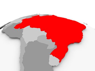 Brezilya gri dünya üzerinde