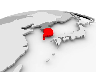 Güney Kore gri dünya üzerinde