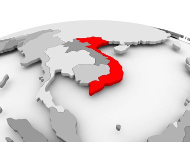 Vietnam üzerinde gri Küre