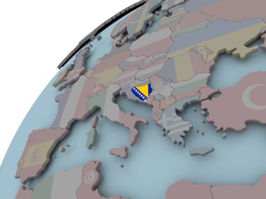 Bayrağı ile Bosna Haritası