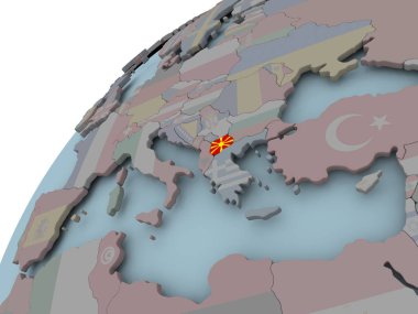 Bayrağı ile Makedonya Haritası