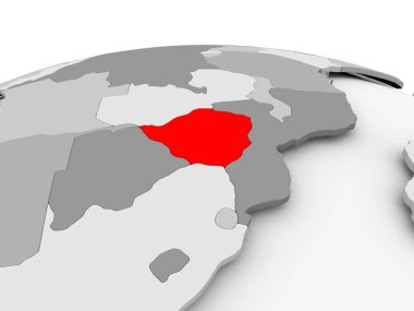 Zimbabve üzerinde gri Küre