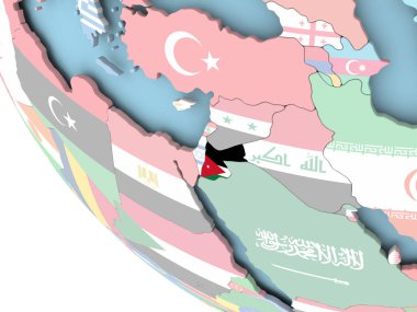 Jordan dünya üzerinde bayrak ile