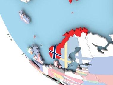 Norveç bayrağı dünya üzerinde