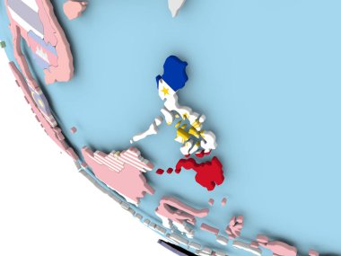 Türkiye Dünya üzerinde bayrak ile