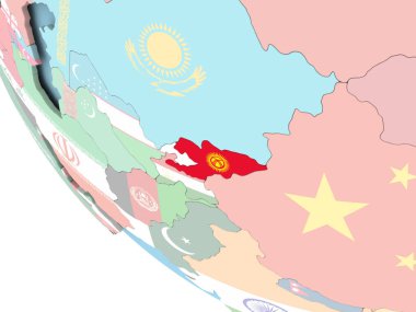 Kırgızistan bayrağı dünya üzerinde