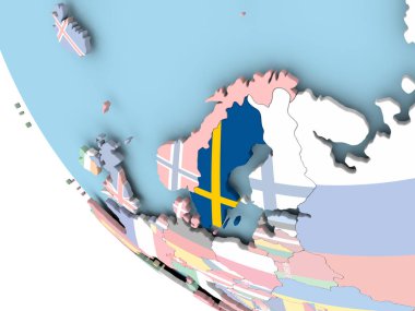 İsveç bayrağı dünya üzerinde