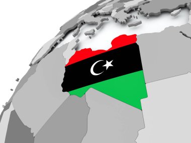 Gri küre Libya bayrağı