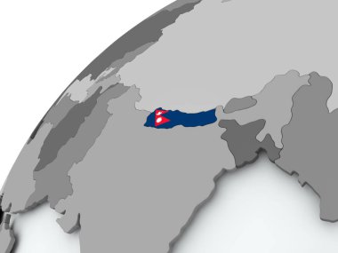 Gri küre Nepal bayrağı
