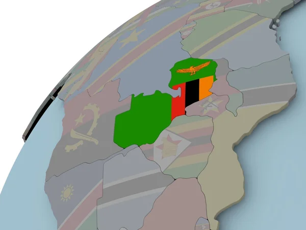Zászló zambia Térkép — Stock Fotó