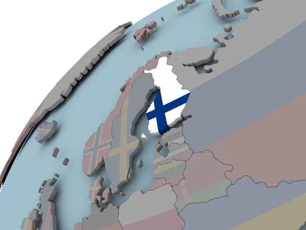 Finnország Térkép, zászló — Stock Fotó